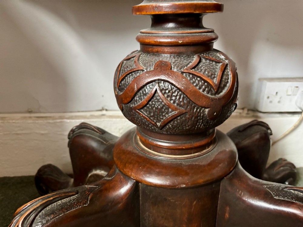 Victorian walnut serpentine card table View VII