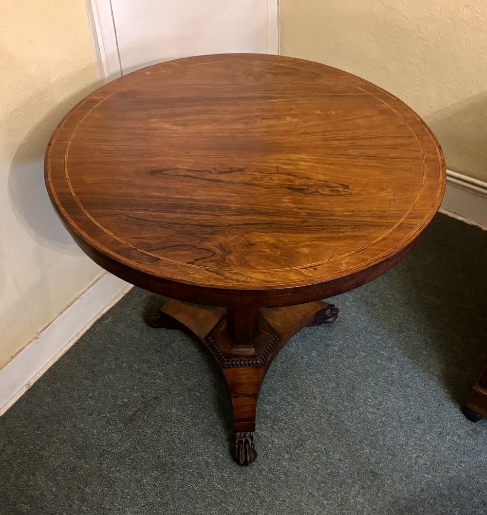 Regency rosewood and inlaid centre table View III