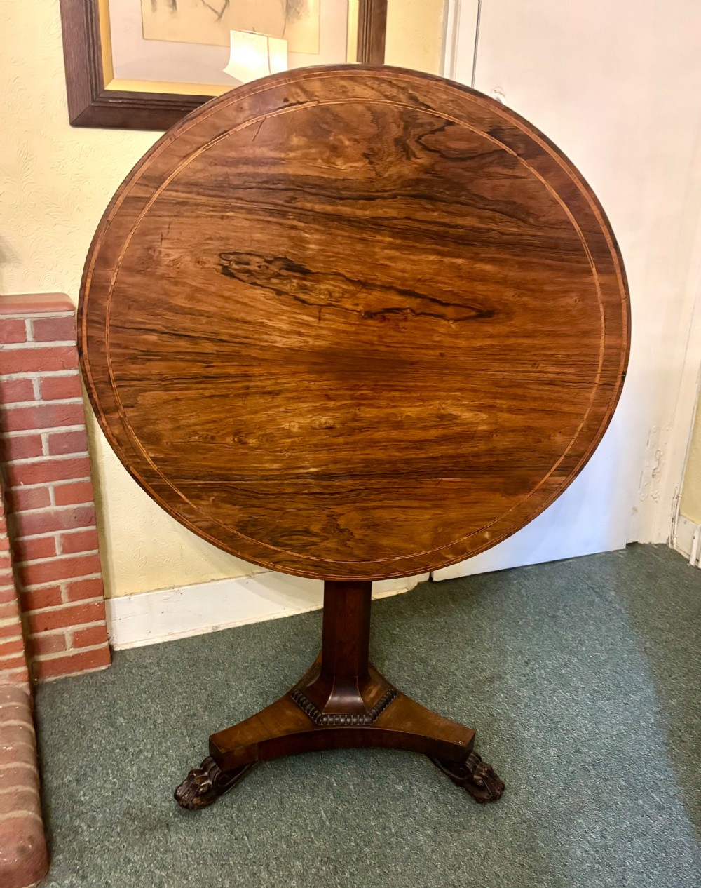 Regency rosewood and inlaid centre table View X
