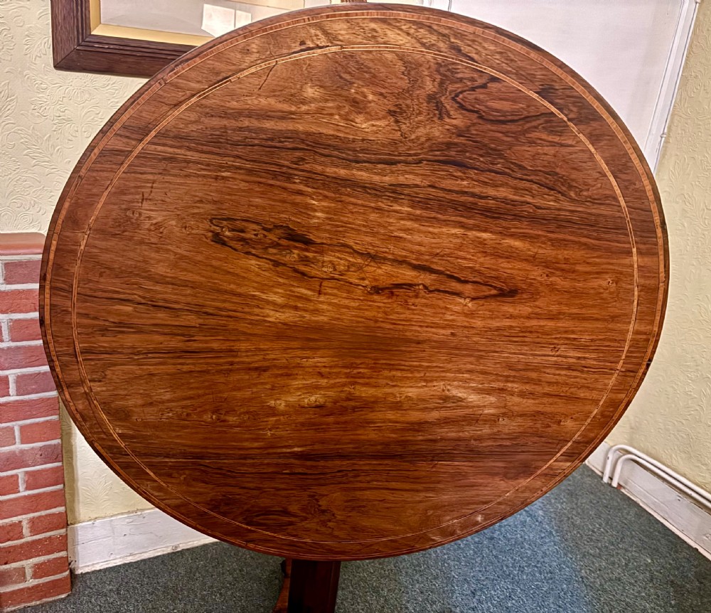 Regency rosewood and inlaid centre table View XI