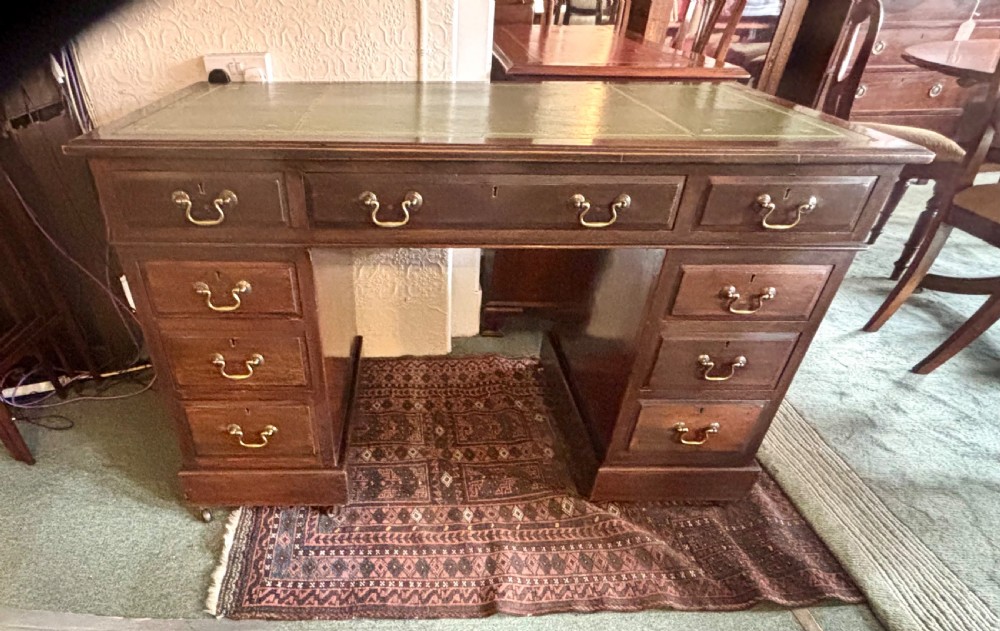Victorian mahogany pedestal desk View V