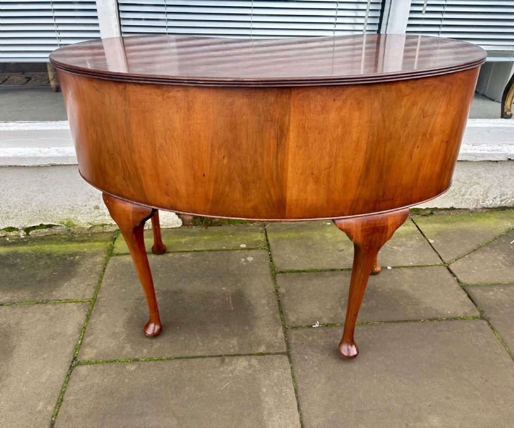Burr walnut kidney shaped dressing table View IV