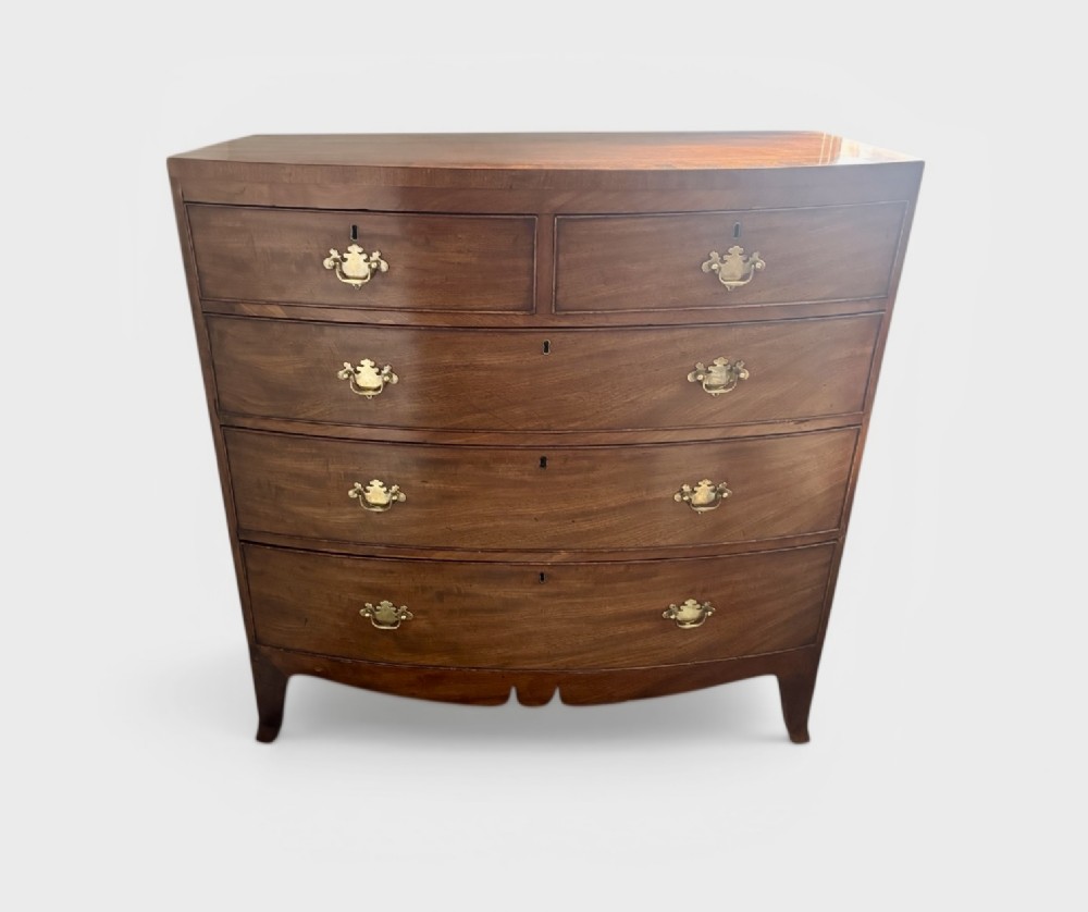 Regency mahogany bow front chest of drawers