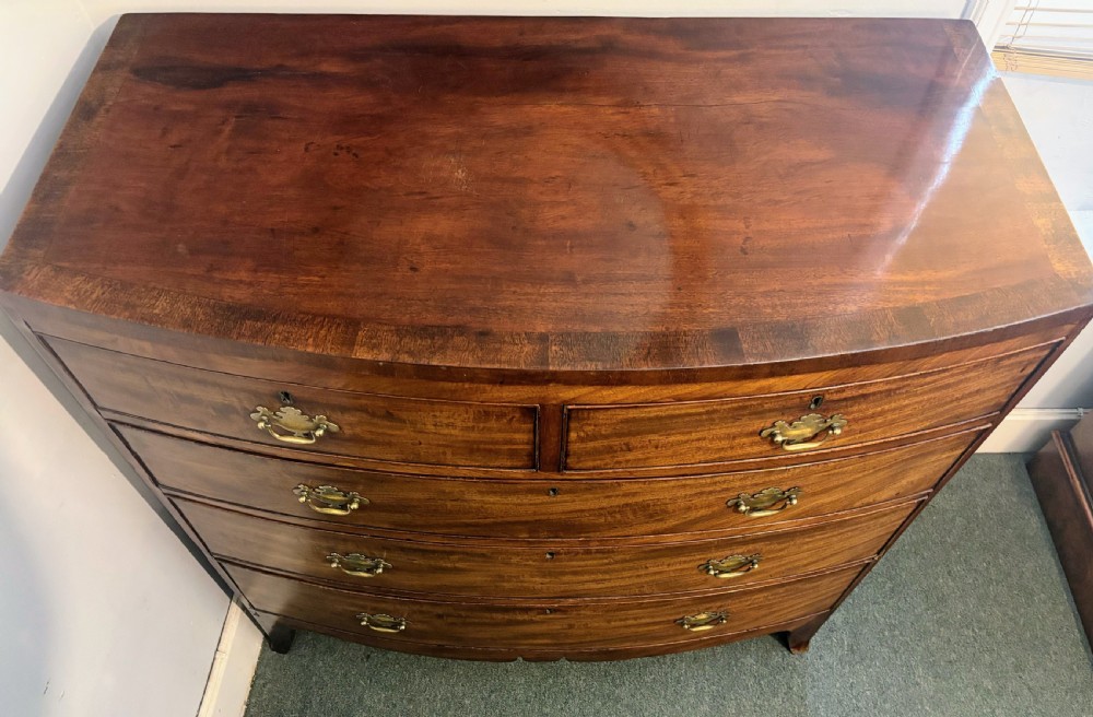 Regency mahogany bow front chest of drawers View III