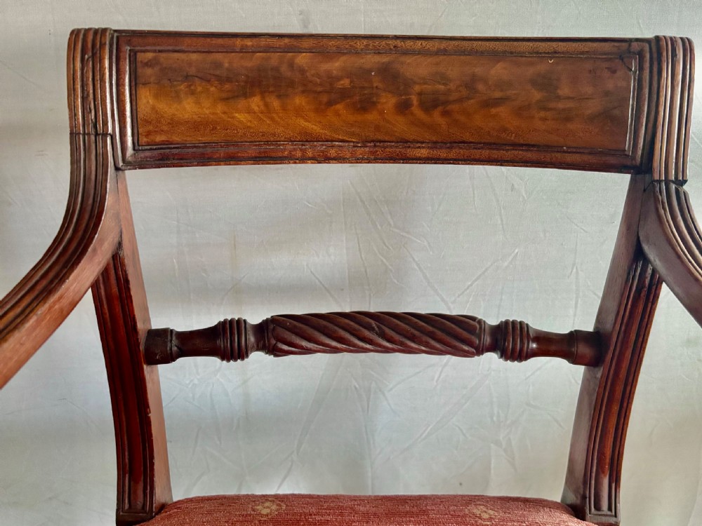 Set of eight Regency rope-twist mahogany dining chairs View XIII