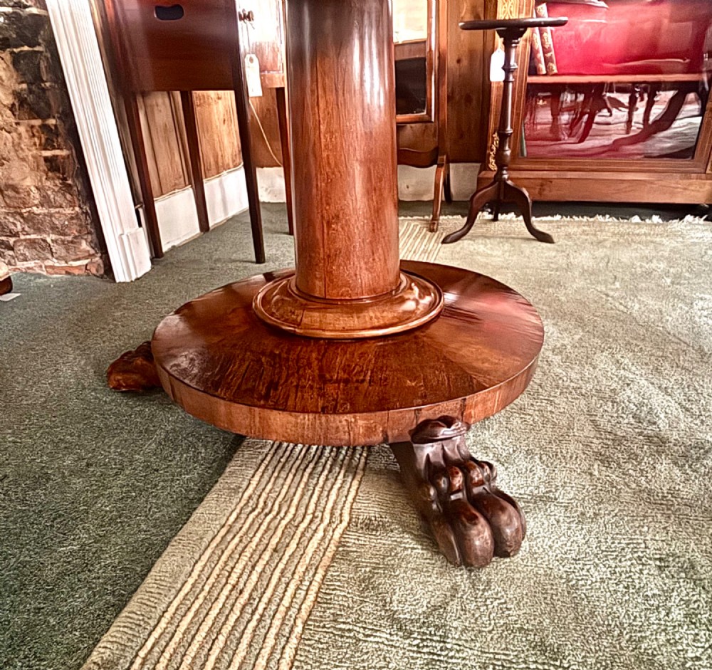 Fine Regency rosewood round dining table View IV