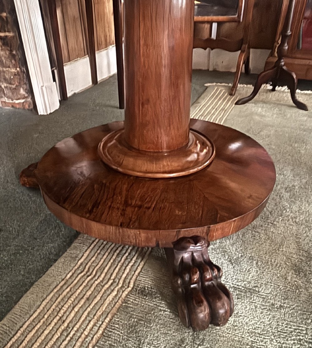 Fine Regency rosewood round dining table View V