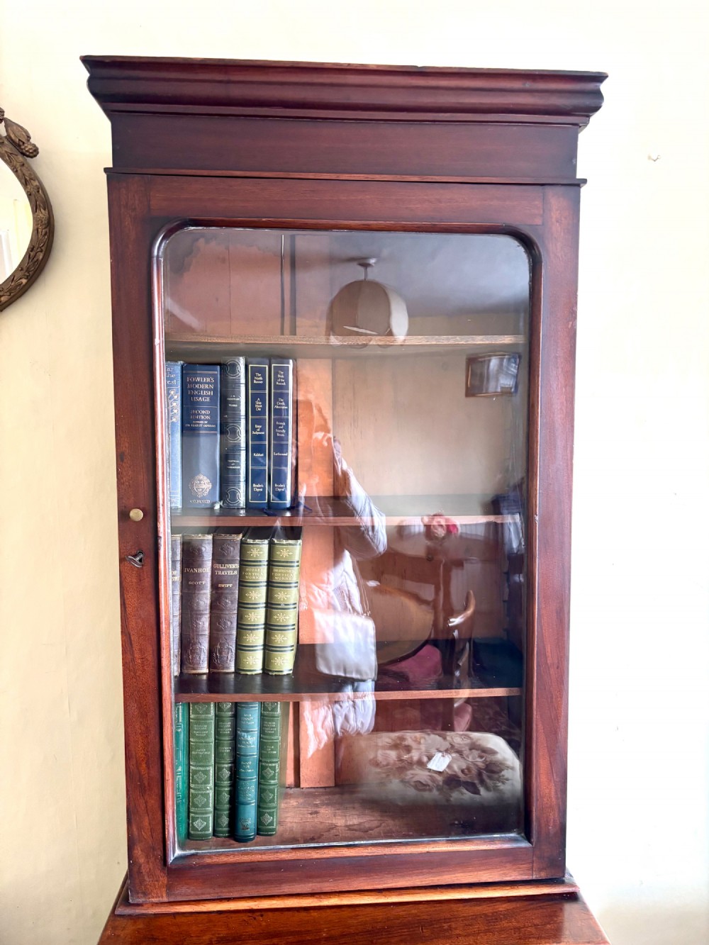 Tall and narrow 19th century mahogany bookcase View VI