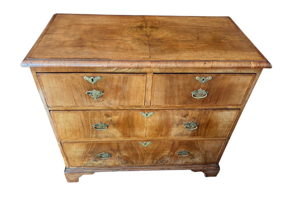 George III walnut small chest of drawers View II