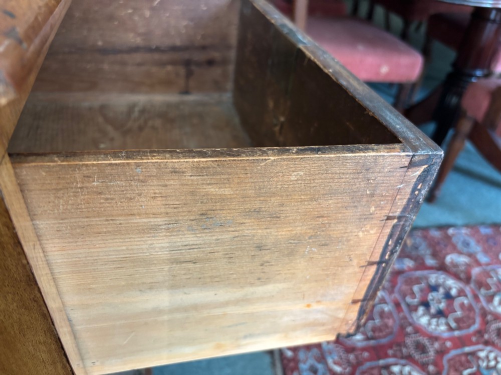George III walnut small chest of drawers View V