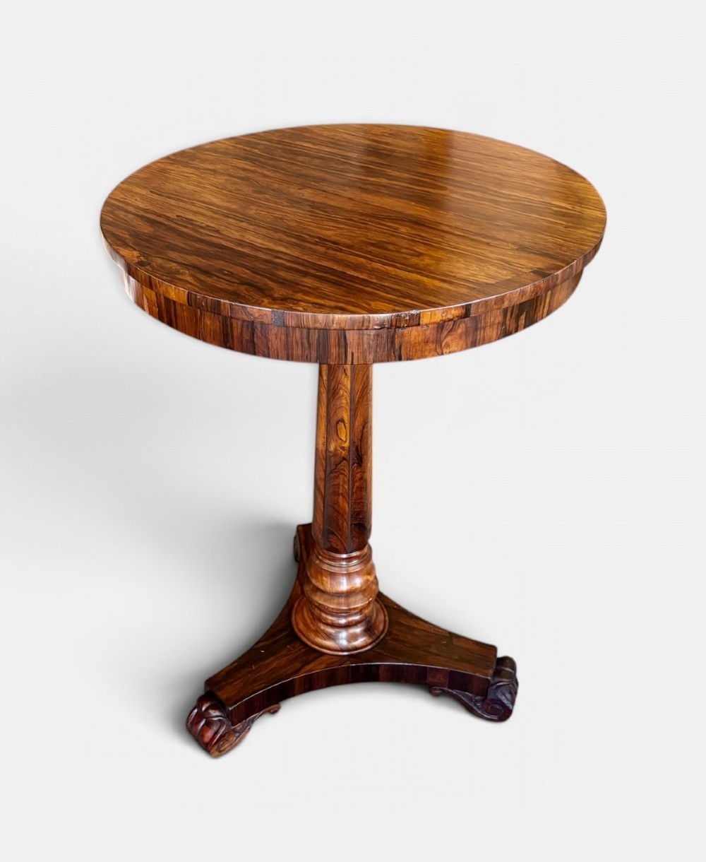 Regency rosewood occasional table on fluted column