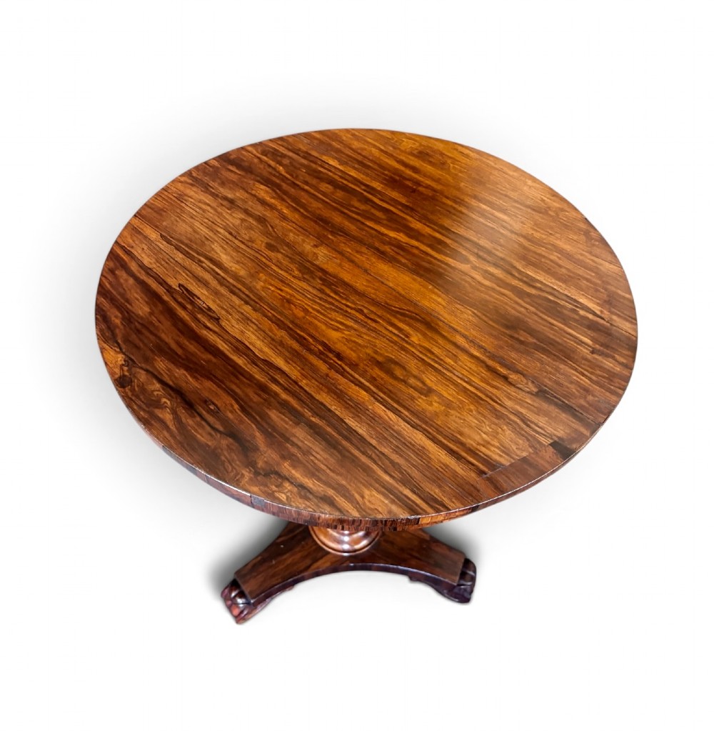 Regency rosewood occasional table on fluted column View IV