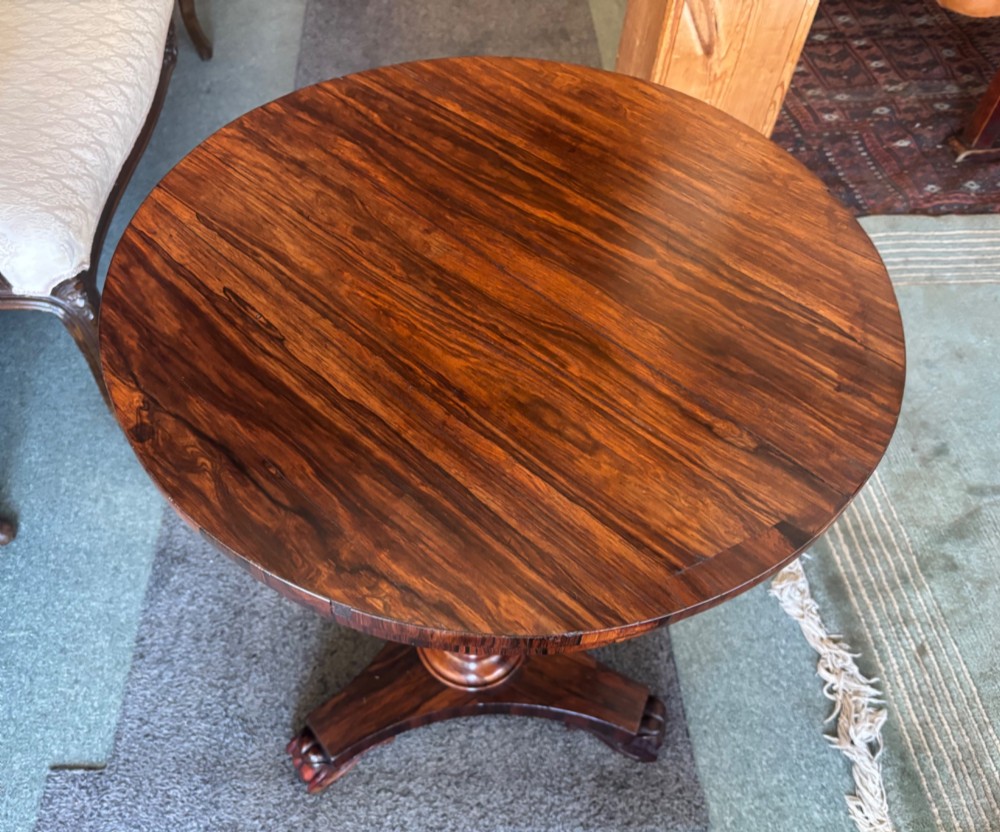 Regency rosewood occasional table on fluted column View V