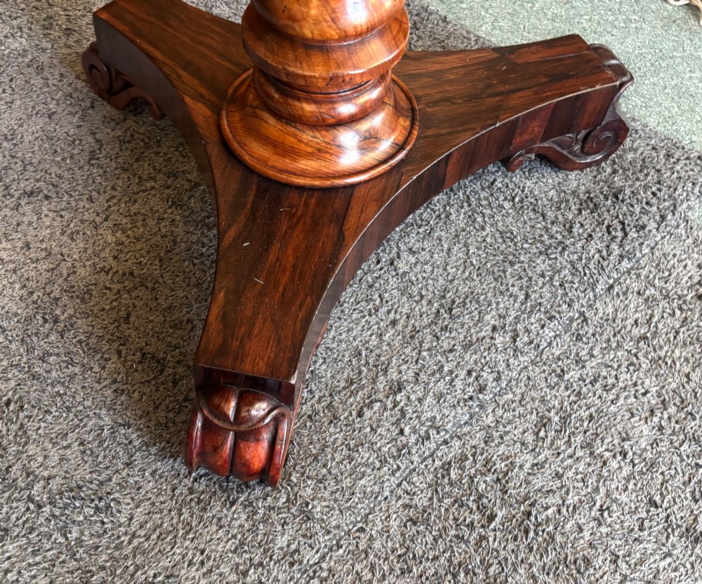 Regency rosewood occasional table on fluted column View VII