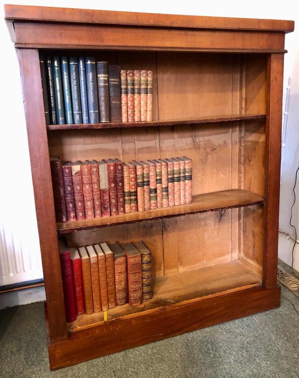 Victorian mahogany open bookcase View IV