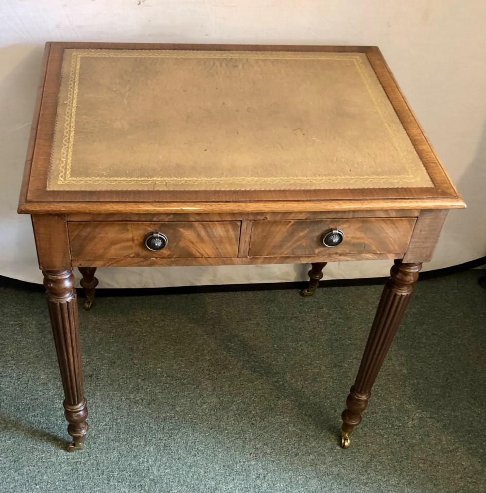 Small early 19th century mahogany writing table View II