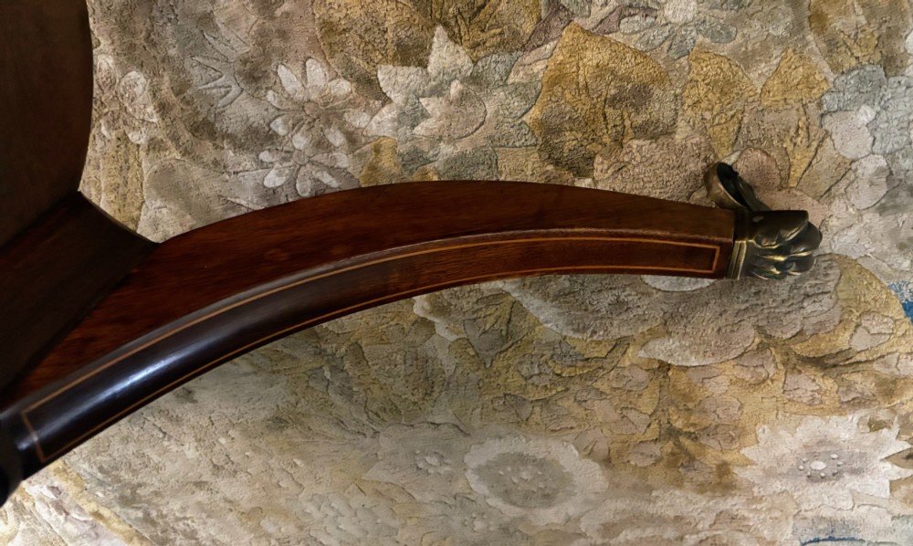Regency design figured mahogany twin pillar dining table View V