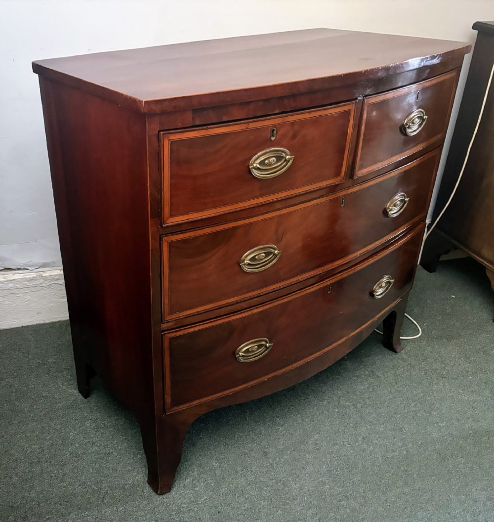 Regency mahogany small bow front chest of drawers View VI