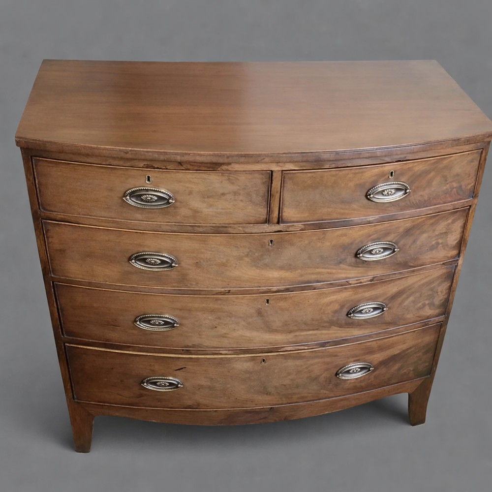 Regency Mahogany Bow-Front Chest Of Drawers