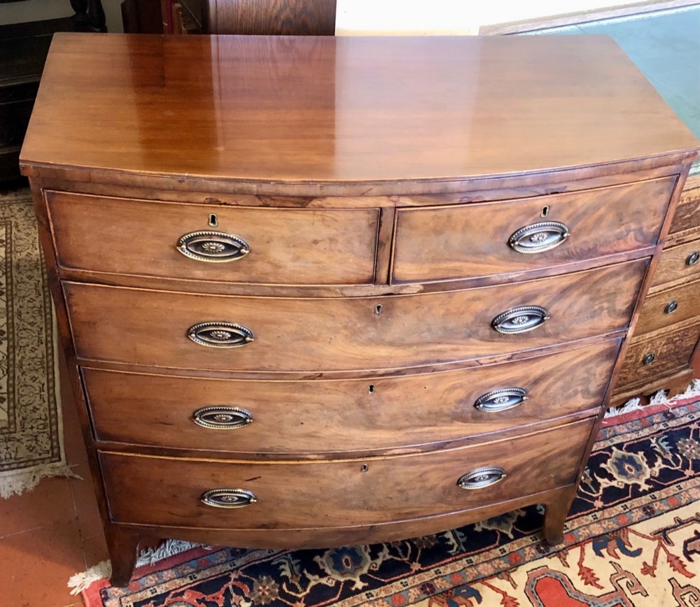 Regency Mahogany Bow-Front Chest Of Drawers View II