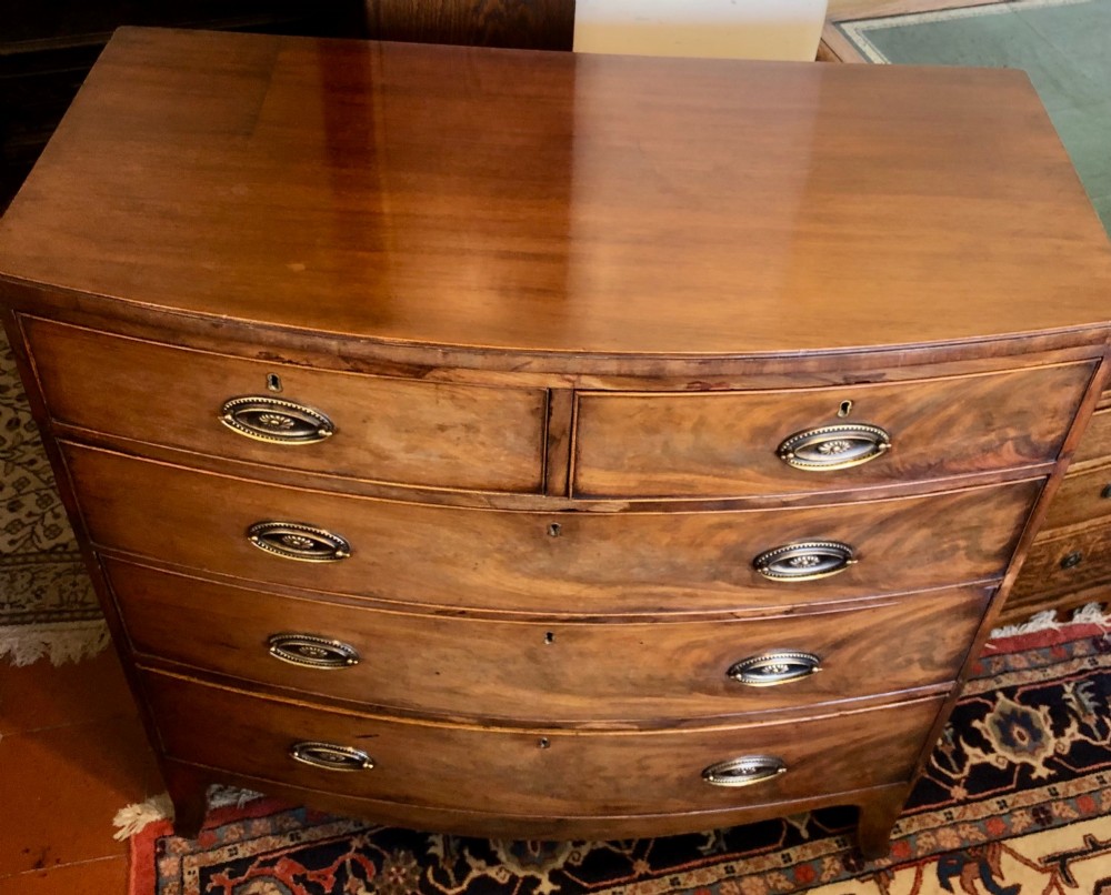 Regency Mahogany Bow-Front Chest Of Drawers View IV