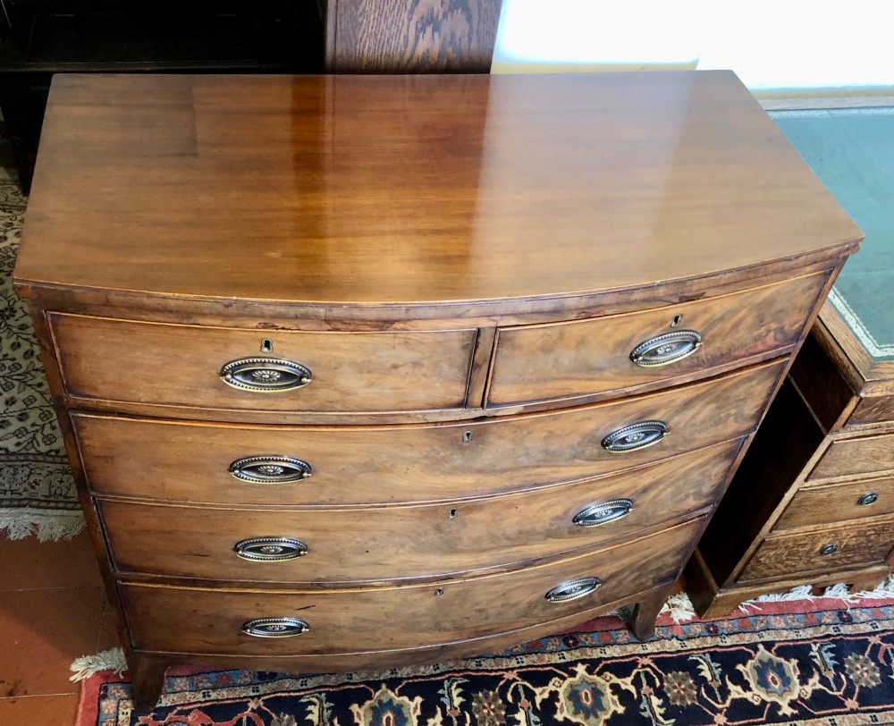 Regency Mahogany Bow-Front Chest Of Drawers View V