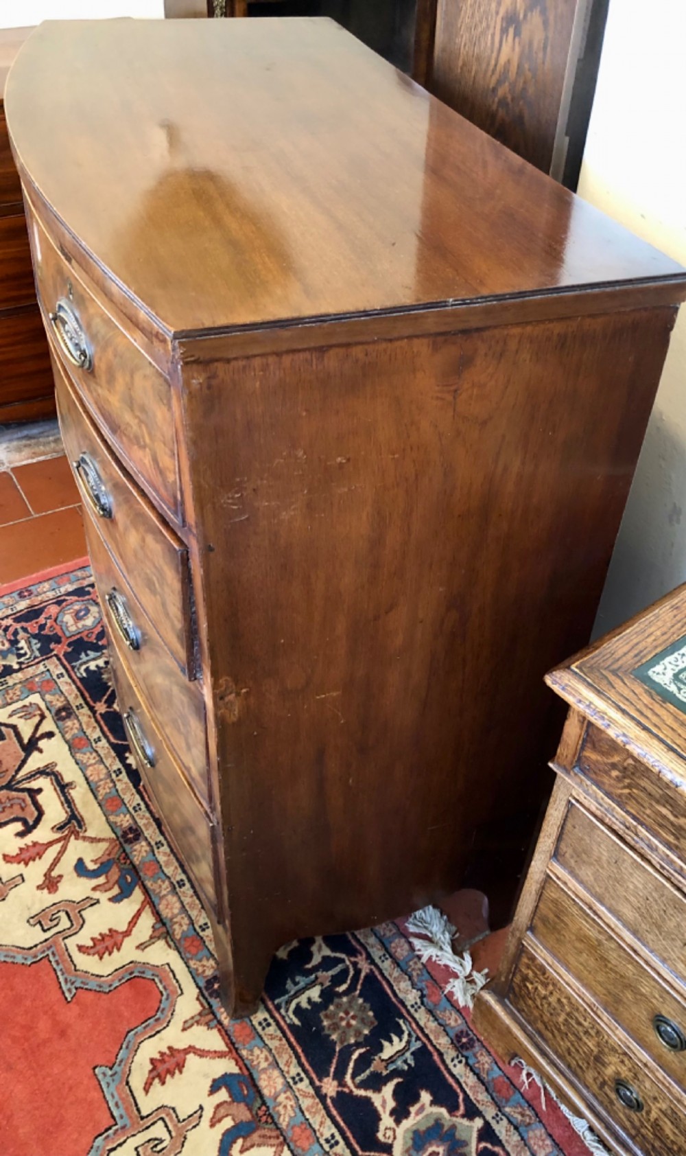 Regency Mahogany Bow-Front Chest Of Drawers View VII