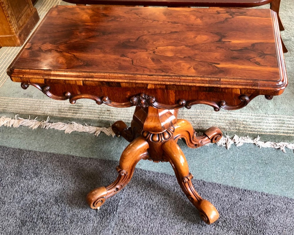 Fine 19th century rosewood card table View II