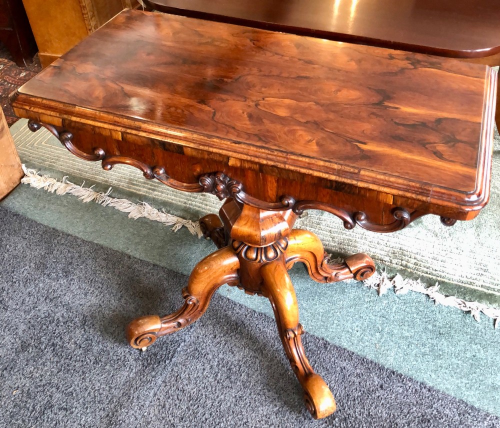 Fine 19th century rosewood card table View III
