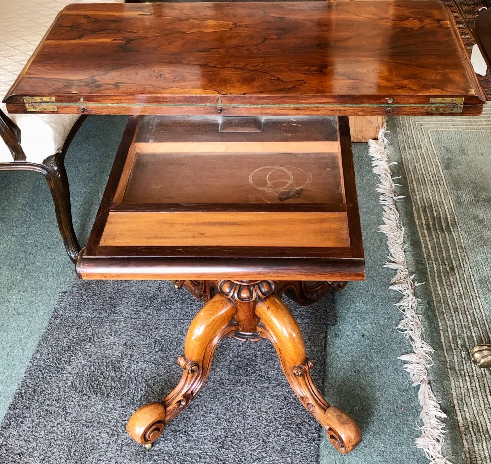 Fine 19th century rosewood card table View VIII