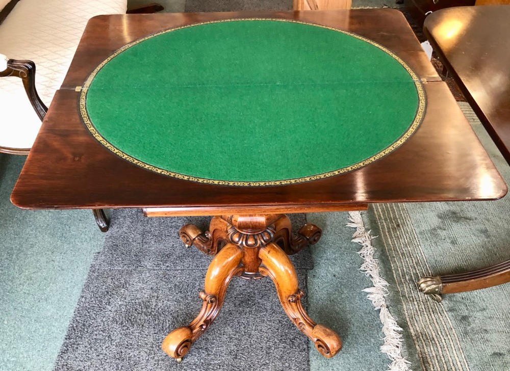 Fine 19th century rosewood card table View IX