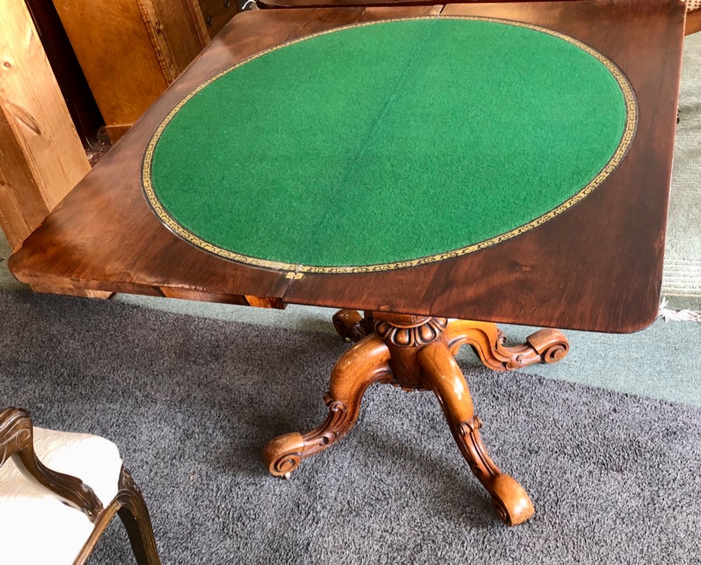 Fine 19th century rosewood card table View X