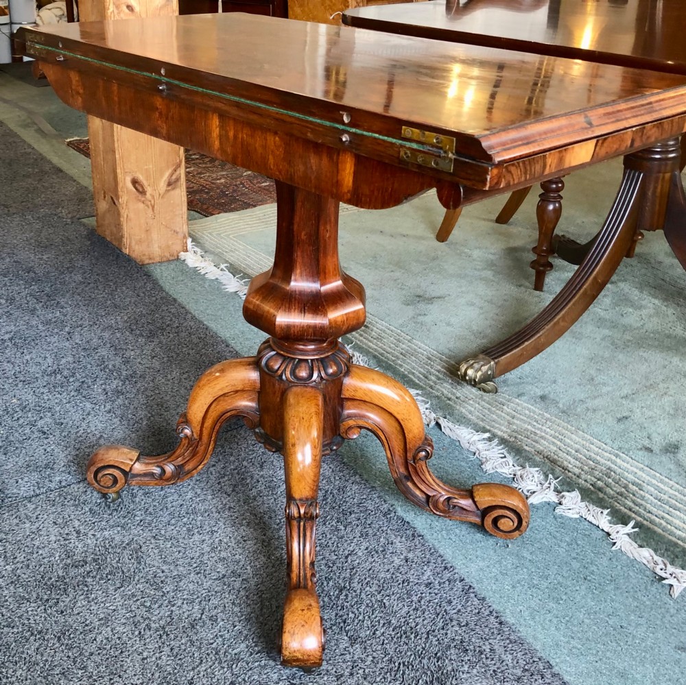 Fine 19th century rosewood card table View XI