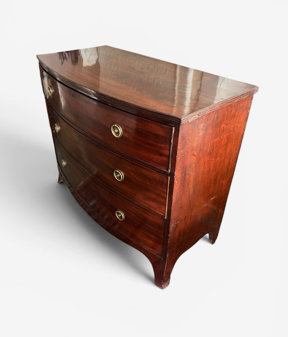 George III mahogany bow front chest of drawers View III