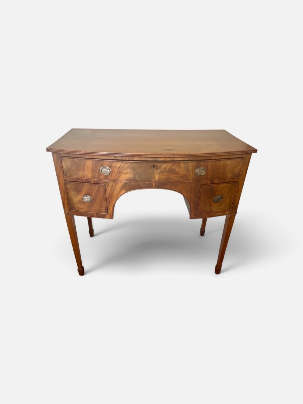Regency design mahogany bow front dressing table