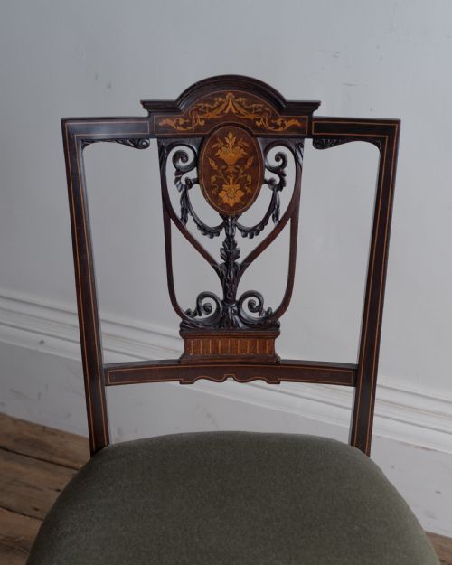 AN EDWARDIAN SIDE CHAIR - ADDITIONAL PHOTO 1
