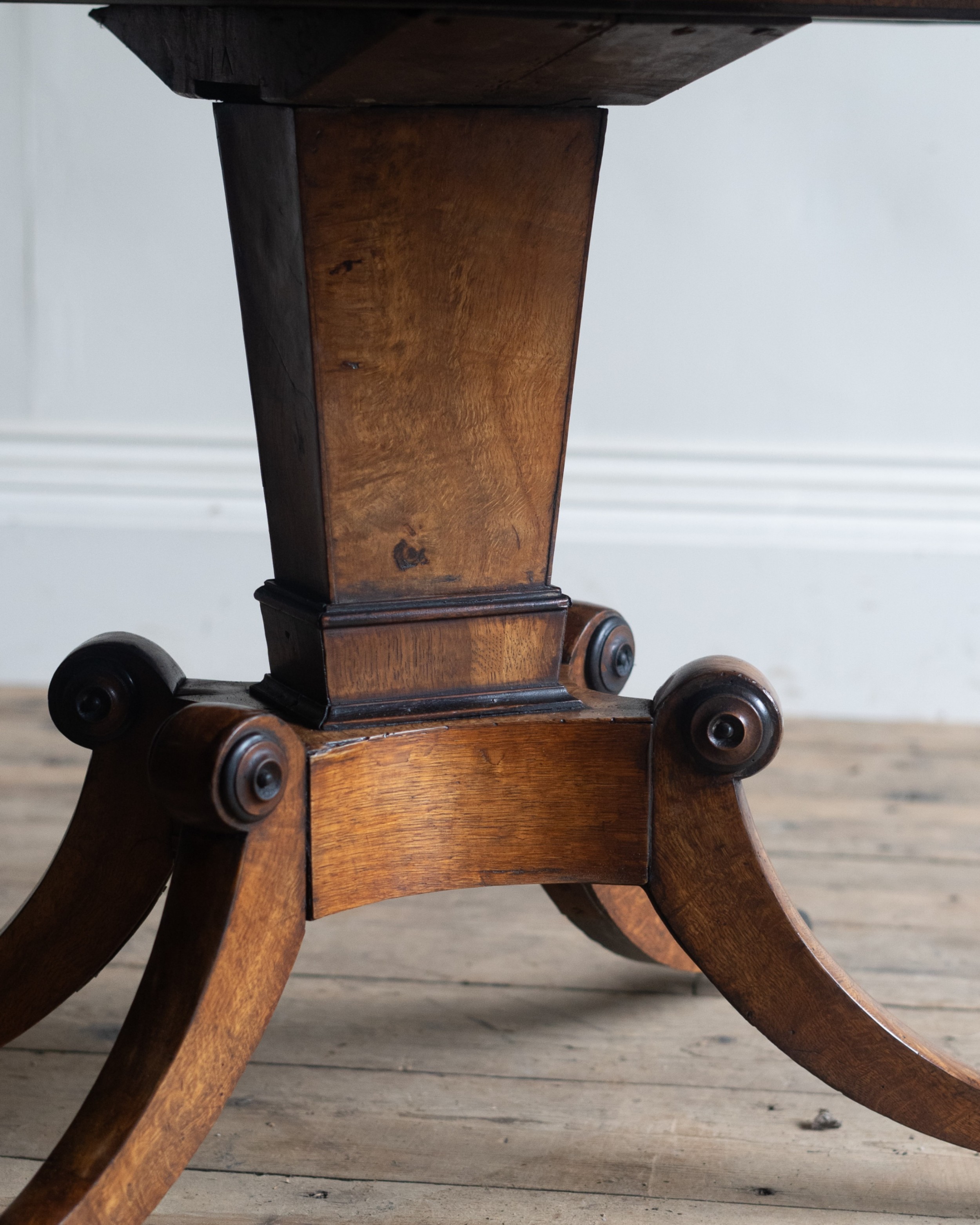 Oak Card Table A Regency Pollard Oak Card Table
