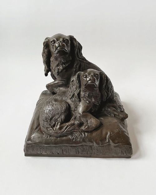Bronze Sculpture - King Charles Spaniels 