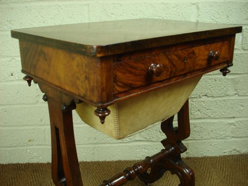 Victorian Figured Walnut Work Table