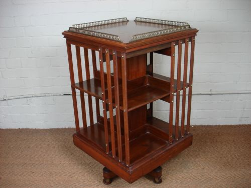 Victorian Walnut Revolving Bookcase