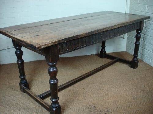 Antique Sycamore and Oak Refectory Table