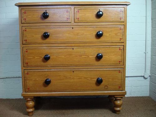 Victorian Pine Chest in Original Paint