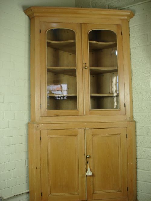 Victorian Pine Corner Cupboard