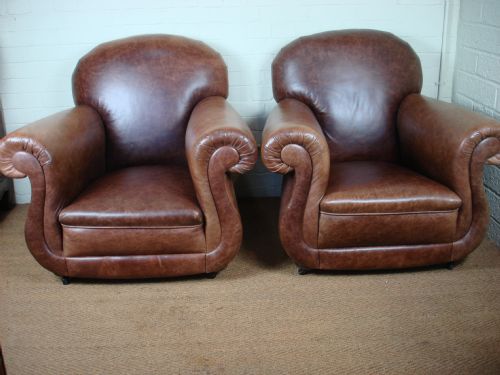 Pair of 1920'S Leather Armchairs
