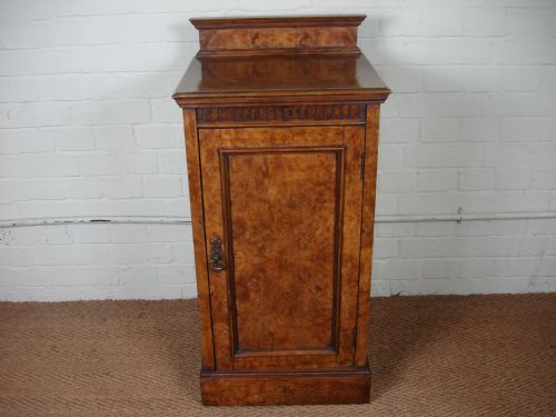 Edwardian Burr Walnut Bedside Cupboard