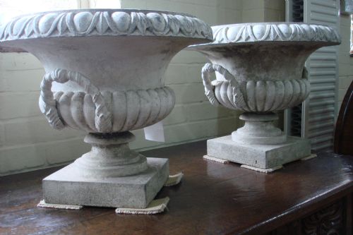 Pair of Victorian Cast Urns