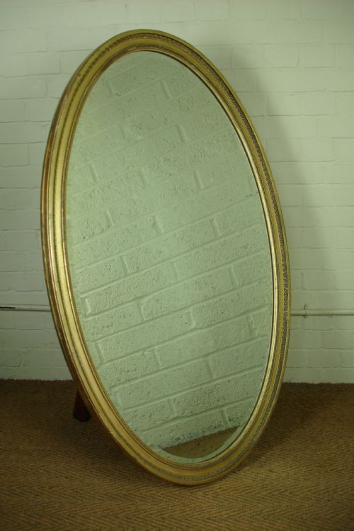 Large Victorian Oval Gilt Mirror