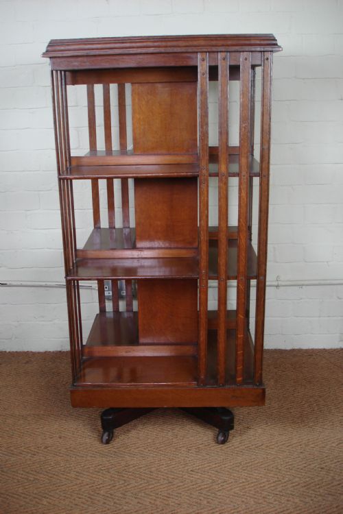 Victorian Oak Revolving Bookcase