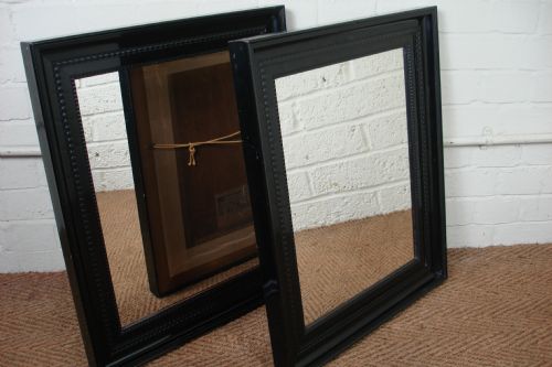 Pair of Ebonised Frame Mirrors