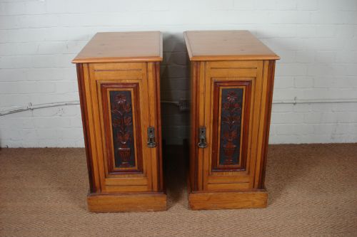 Pair of Ash Bedside Cupboards